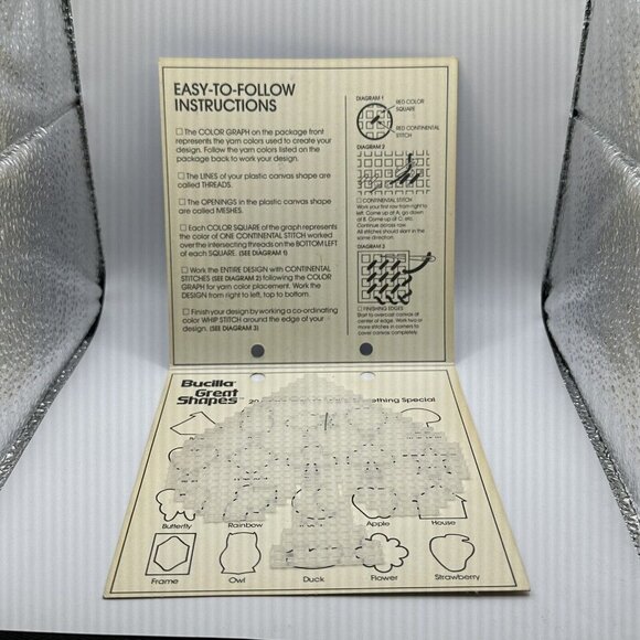 Vintages Bucilla Great Shapes 1982 Pre-Cut Plastic Canvas Shapes Spade No 5617 - Picture 4 of 7